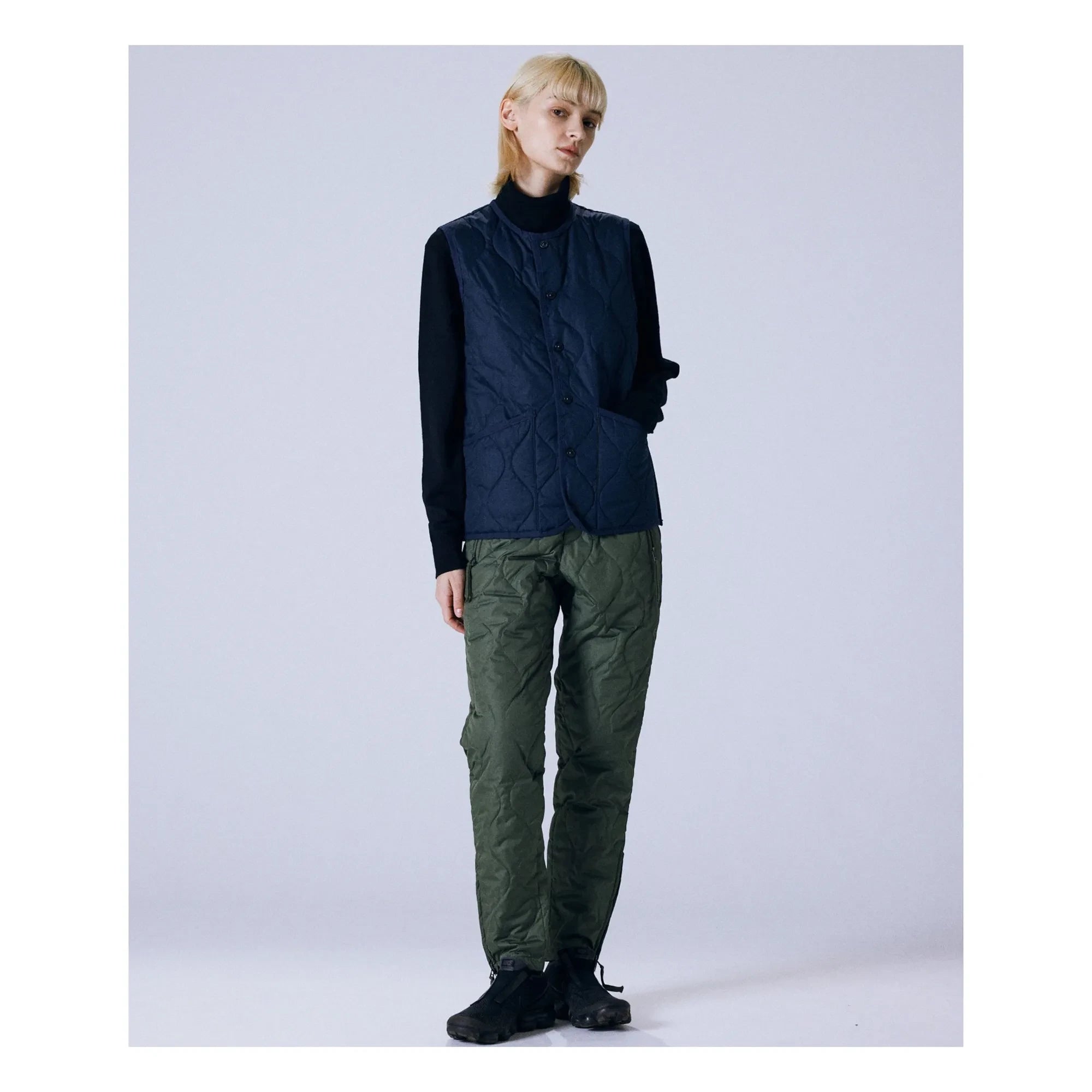 Taion - Unisex Askeri Kolsuz Ceket | Lacivert