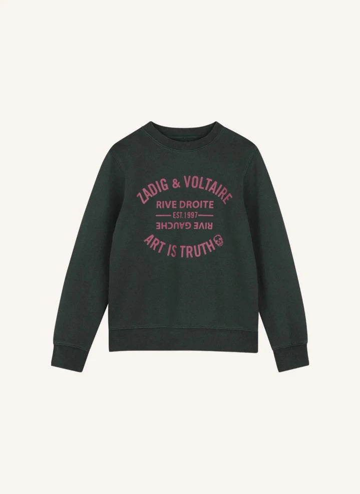 Zadig & Voltaire - Simba Art Is Truth organik pamuk sweatshirt | Denim siyah
