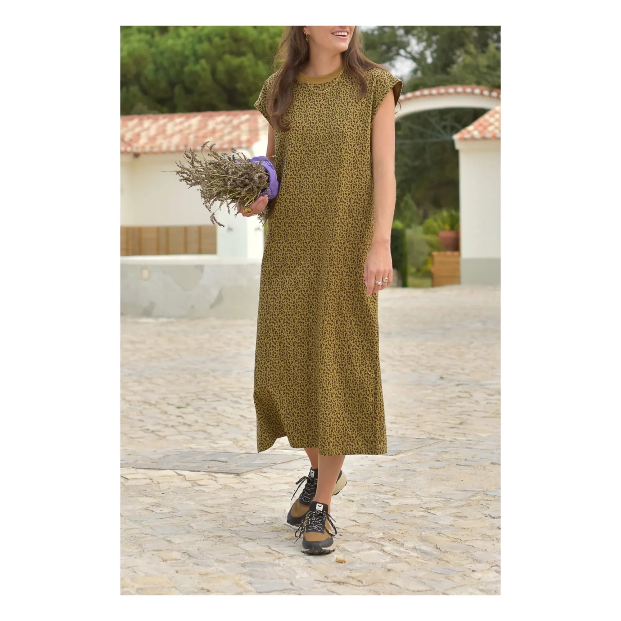 Marlot Paris - Constance Mini Leopar Organik Pamuk Elbise - Kadın Koleksiyonu | Kahverengi