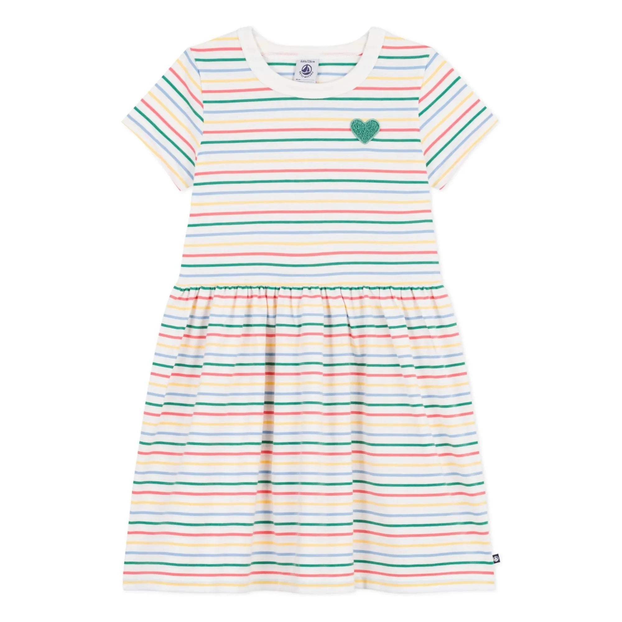 Petit Bateau - Çizgili Elbise | Beyaz