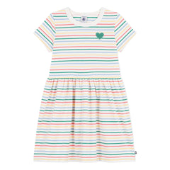 Petit Bateau - Çizgili Elbise | Beyaz