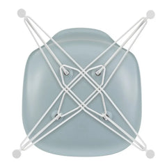 Vitra - DSR Plastik sandalye - beyaz epoksi çerçeve - Charles & Ray Eames | Mavimsi gri