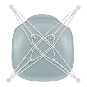 Vitra - DSR Plastik sandalye - beyaz epoksi çerçeve - Charles & Ray Eames | Mavimsi gri
