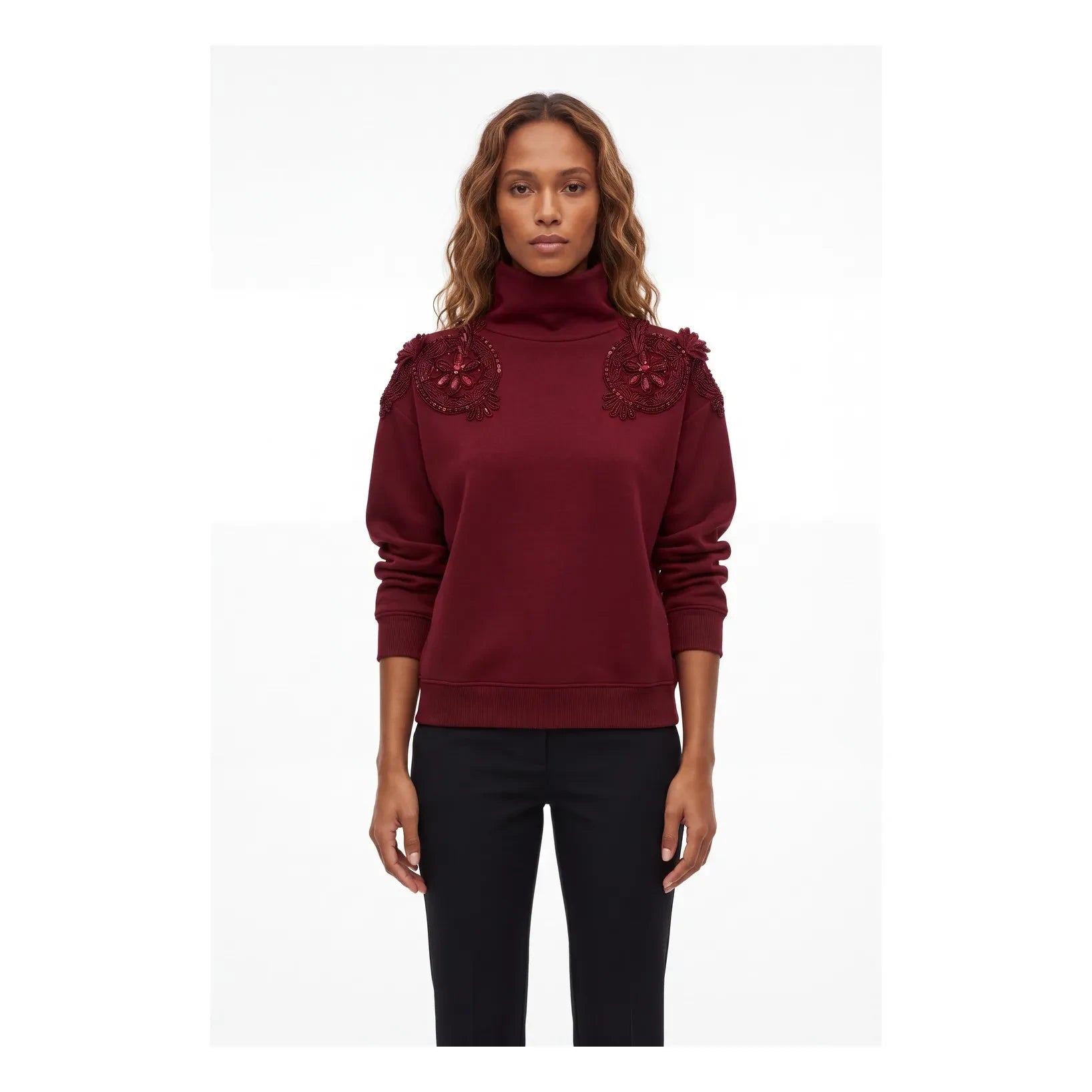 Virginie de Vinster - Jacques Turttle Jersey Sweatshirt | Bordo