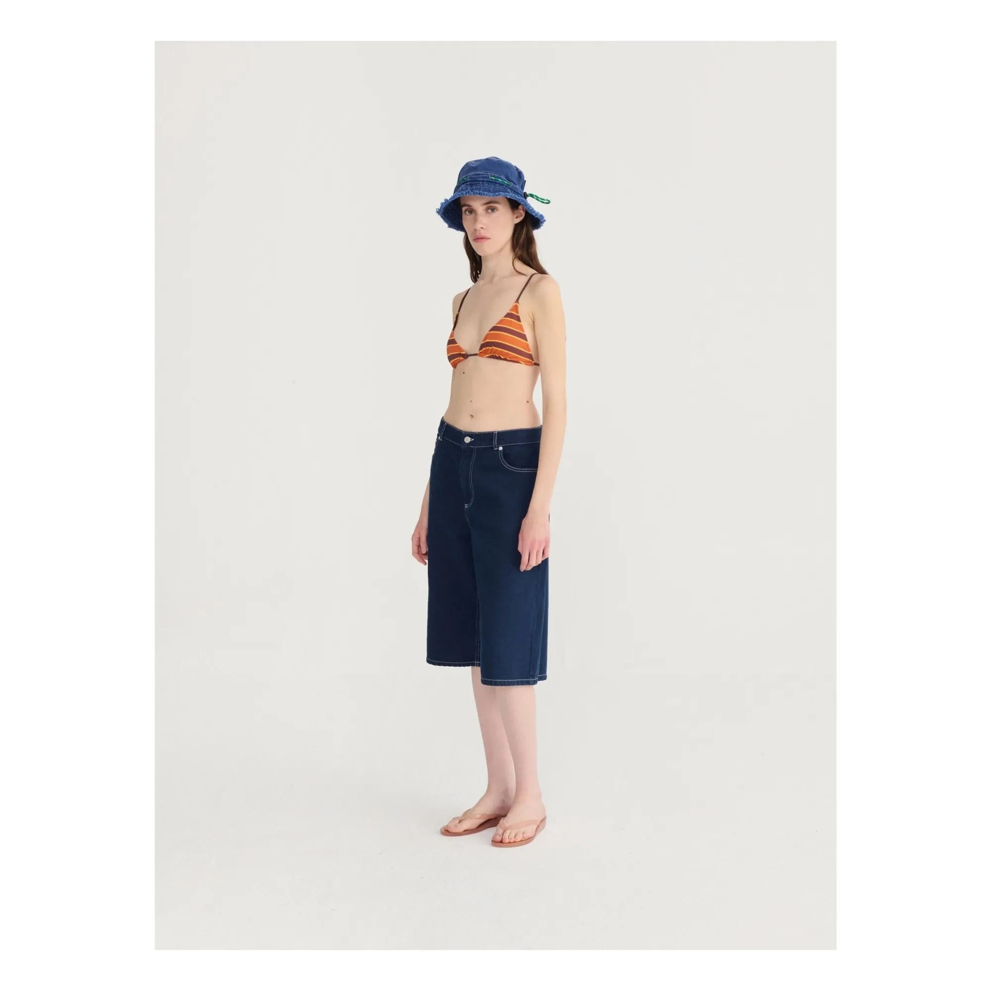 Bobo Choses - Denim Organik Pamuk Bermuda Şort | Mavi