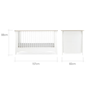 CuddleCo Clara 2 Piece Set 3-Drawer Dresser + Cot Bed - White/Ash-Nursery Sets- | Natural Baby Shower