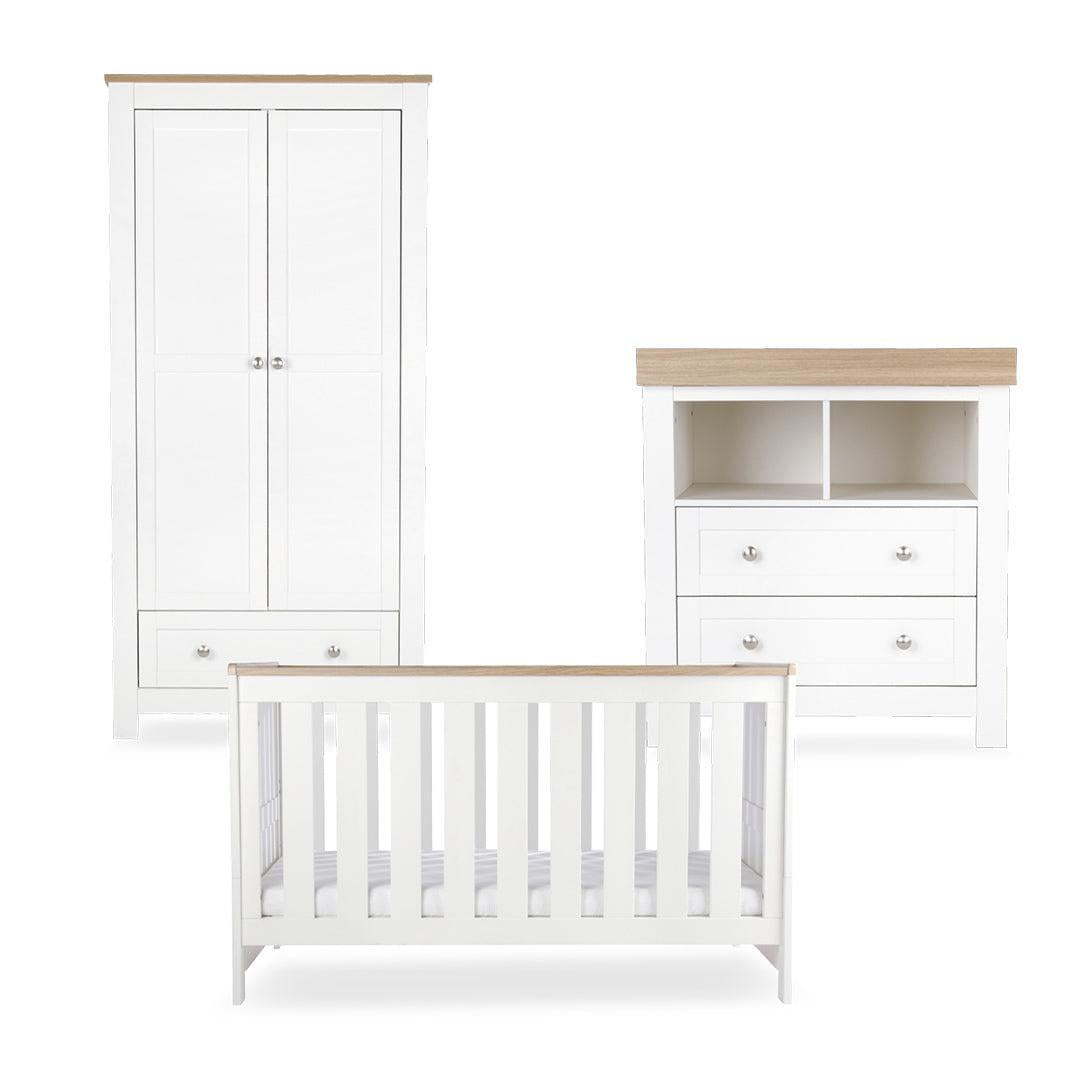 CuddleCo Burford 3pc Set - White/Oak-Nursery Sets-White/Oak- | Natural Baby Shower