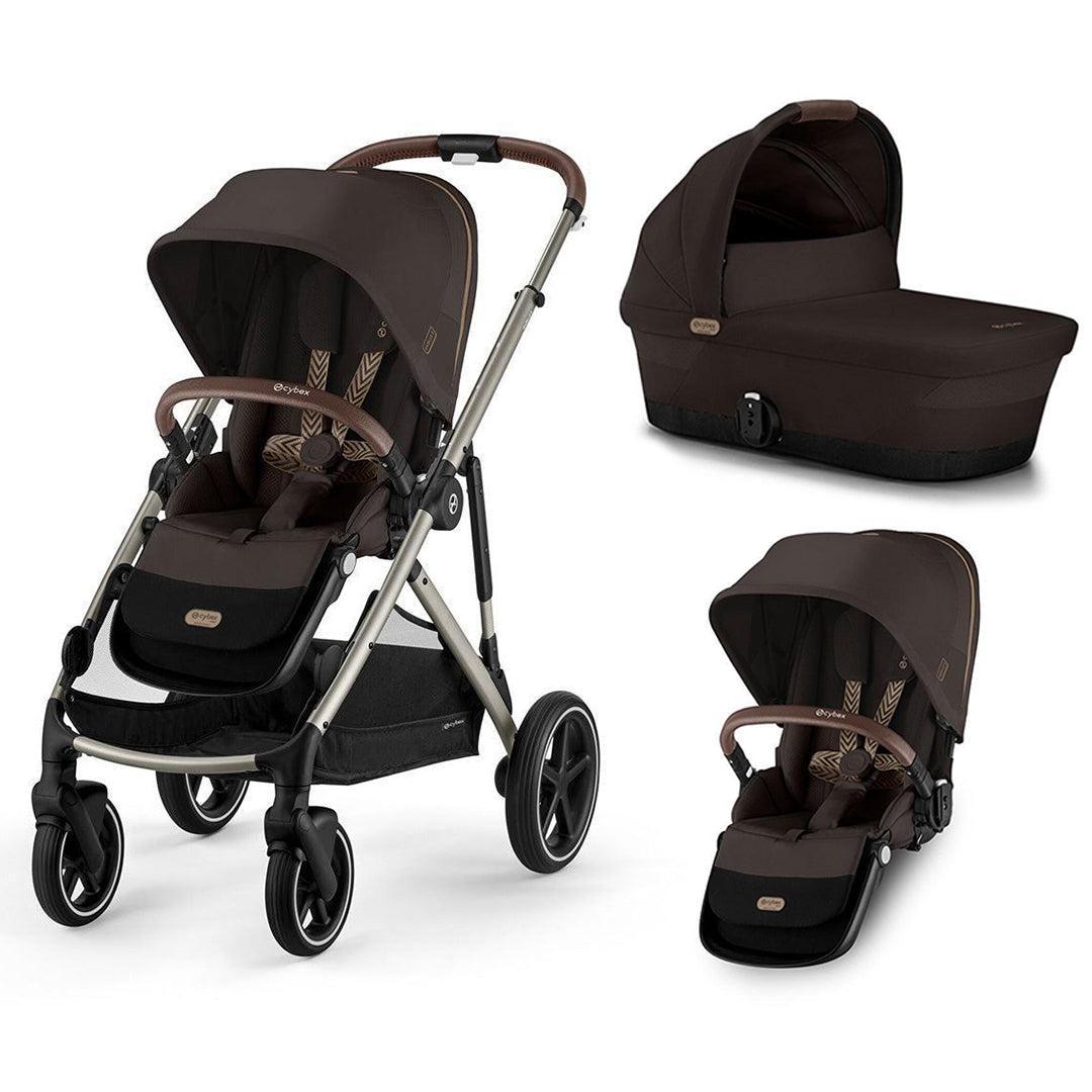 CYBEX Gazelle S Double Pushchair-Strollers-Chocolate Brown-Carrycot and Seat | Natural Baby Shower