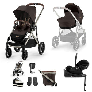 CYBEX Gazelle S + Cloud G Travel System-Travel Systems-Moon Black-No Base | Natural Baby Shower