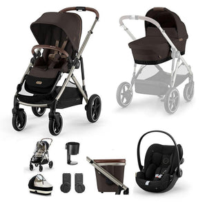CYBEX Gazelle S + Cloud G Travel System-Travel Systems-Moon Black-No Base | Natural Baby Shower