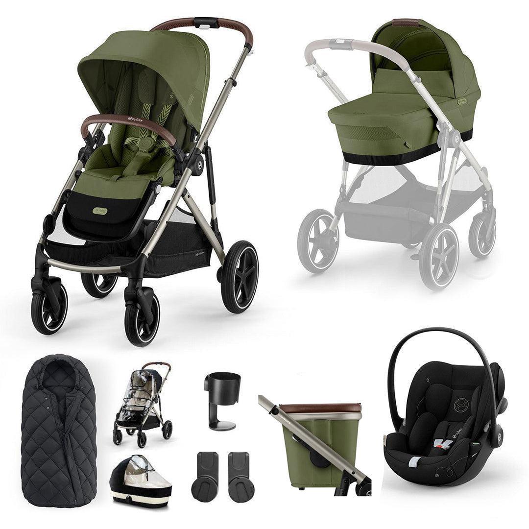 CYBEX Gazelle S + Cloud G Travel System-Travel Systems-Moon Black-No Base | Natural Baby Shower