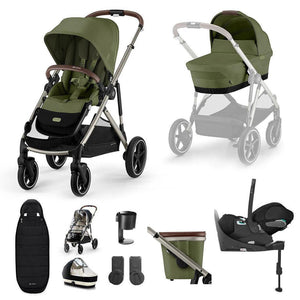 CYBEX Gazelle S + Cloud T Travel System-Travel Systems-Moon Black-No Base | Natural Baby Shower