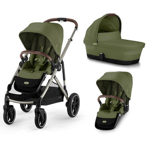 CYBEX Gazelle S Double Pushchair-Strollers-Moss Green-Carrycot and Seat | Natural Baby Shower