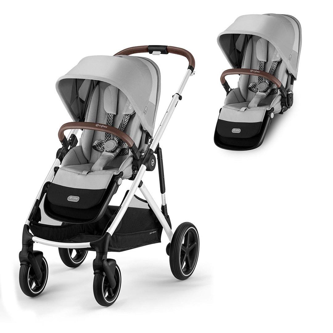 CYBEX Gazelle S Double Pushchair - Lava Grey-Strollers-Lava Grey-Without Carrycot | Natural Baby Shower