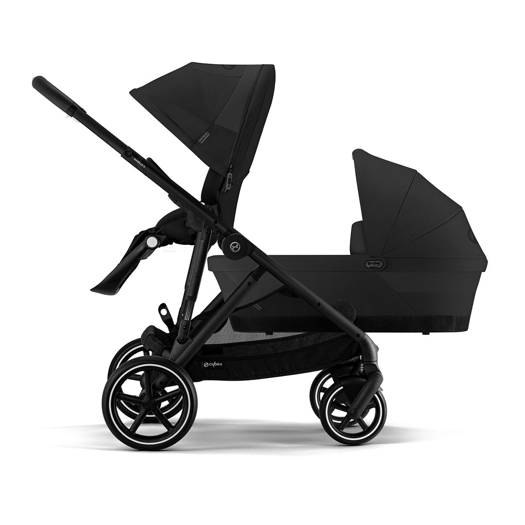 CYBEX Gazelle S Double Pushchair - Moon Black-Strollers-Moon Black-Without Carrycot | Natural Baby Shower