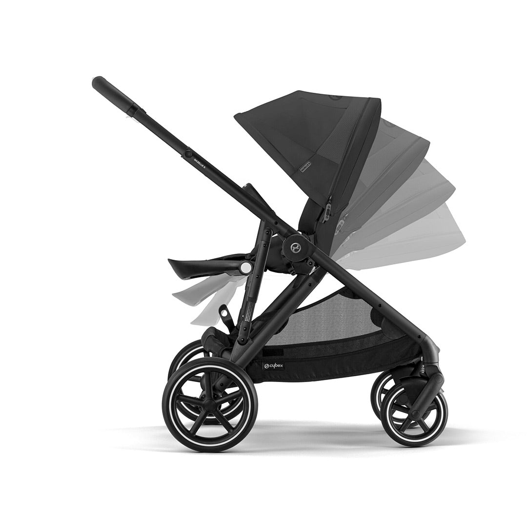CYBEX Gazelle S Double Pushchair - Moon Black-Strollers-Moon Black-Without Carrycot | Natural Baby Shower