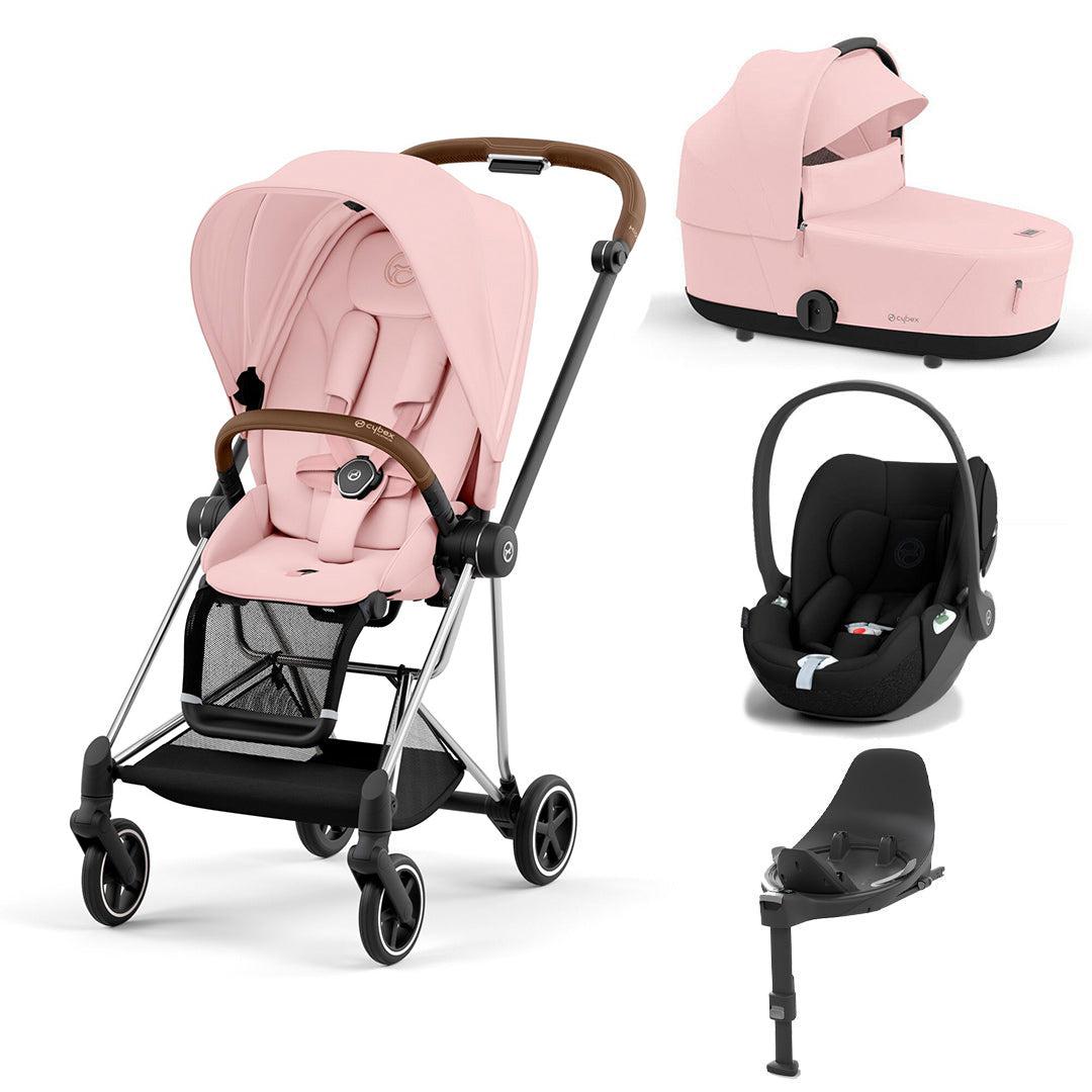 CYBEX Mios + Cloud T Travel System - Peach Pink-Travel Systems-Peach Pink/Chrome Brown-Lux | Natural Baby Shower