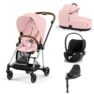 CYBEX Mios + Cloud T Travel System - Peach Pink-Travel Systems-Peach Pink/Chrome Brown-Lux | Natural Baby Shower