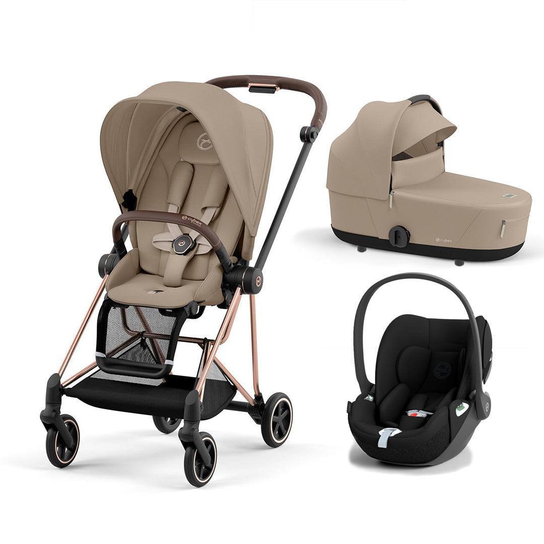 CYBEX Mios + Cloud T Travel System - Cozy Beige-Travel Systems-Rose Gold-Lux | Natural Baby Shower