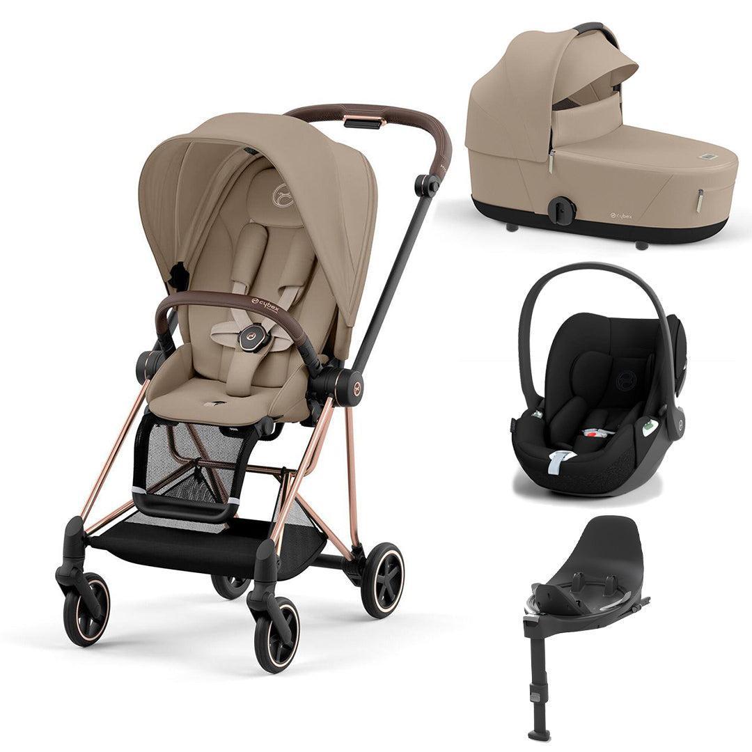 CYBEX Mios + Cloud T Travel System - Cozy Beige-Travel Systems-Rose Gold-Lux | Natural Baby Shower