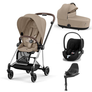 CYBEX Mios + Cloud T Travel System - Cozy Beige-Travel Systems-Chrome Black-Lux | Natural Baby Shower