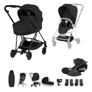 Cybex Mios Ultimate Accessory Bundle - Style Collection-Travel Systems-Sepia Black-Matt Black | Natural Baby Shower