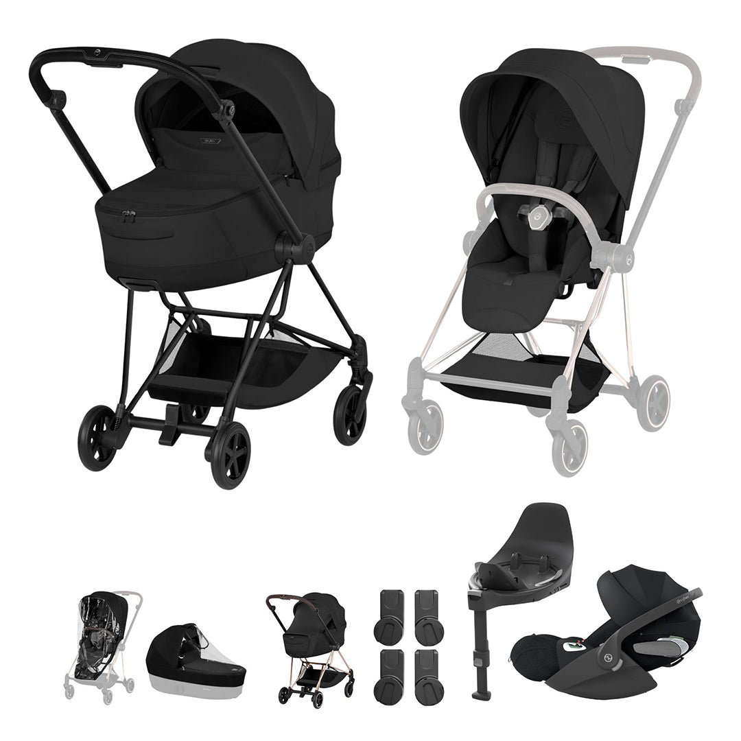 Cybex Mios Ultimate Bundle - Style Collection-Travel Systems-Sepia Black-Matt Black | Natural Baby Shower