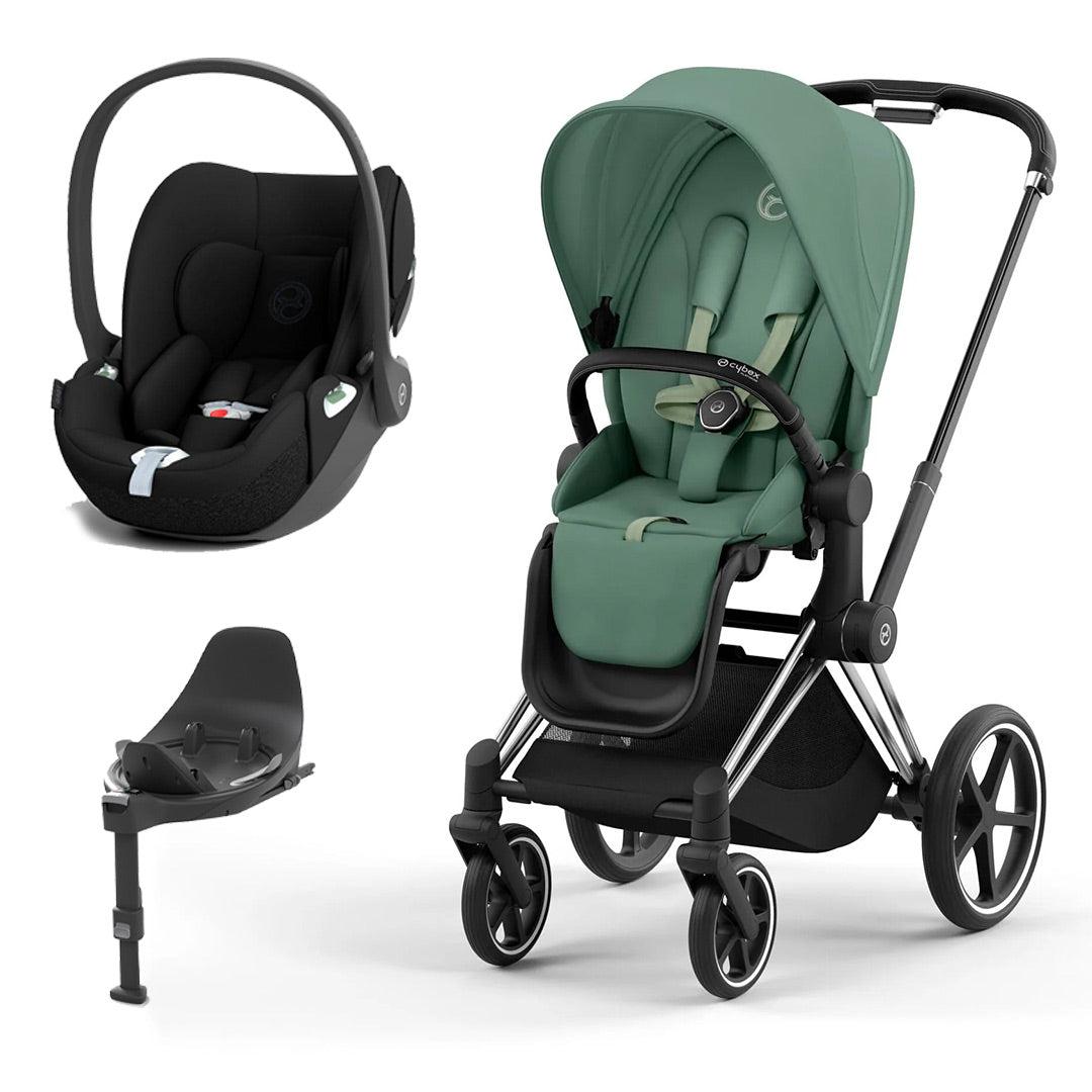 CYBEX Priam Cloud T Travel System - Leaf Green-Travel Systems-Chrome Black-None | Natural Baby Shower