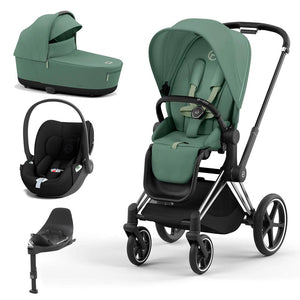 CYBEX Priam Cloud T Travel System - Leaf Green-Travel Systems-Chrome Black-Lux | Natural Baby Shower