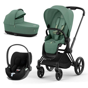 CYBEX Priam Cloud T Travel System - Leaf Green-Travel Systems-Matt Black-Lux | Natural Baby Shower
