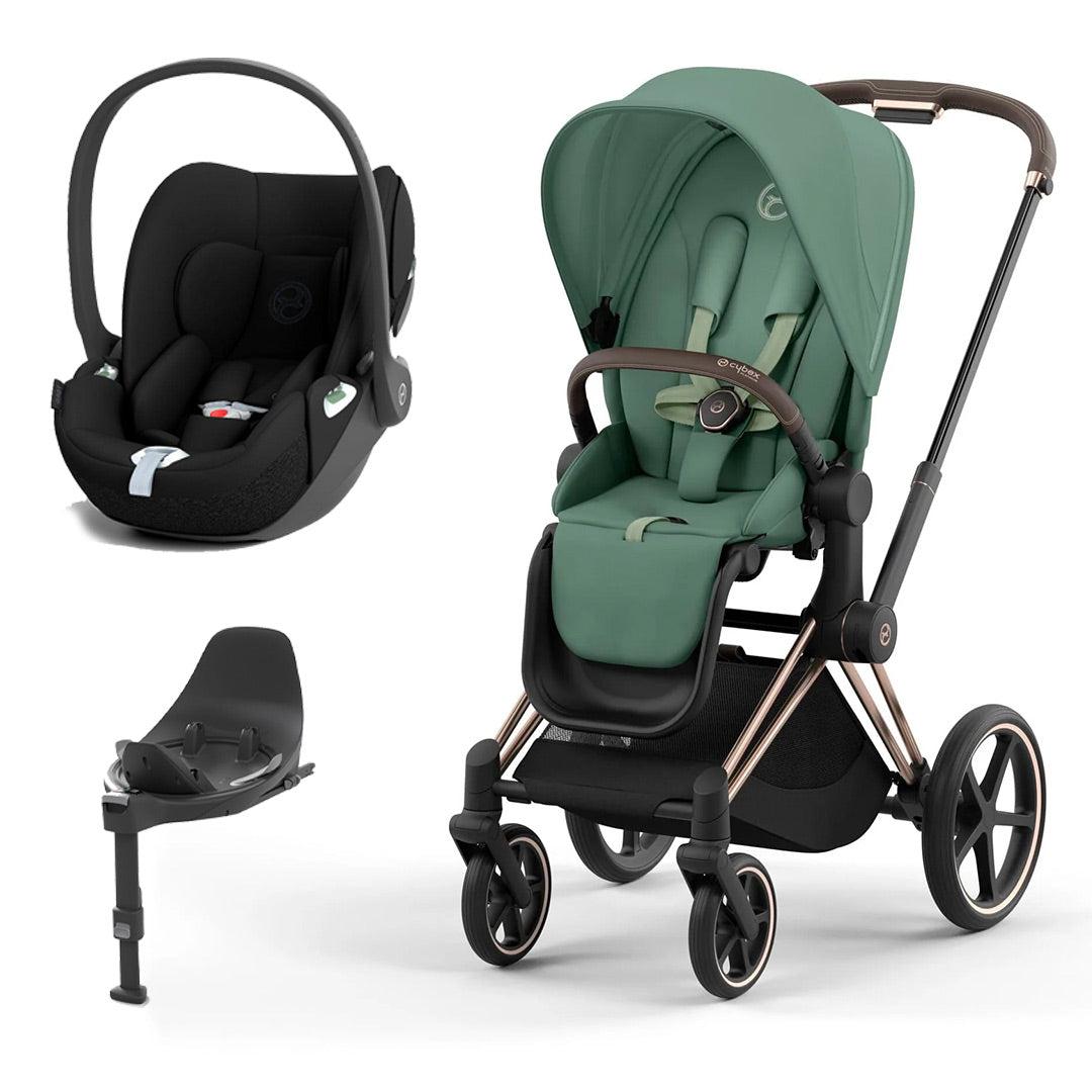 CYBEX Priam Cloud T Travel System - Leaf Green-Travel Systems-Rose Gold-None | Natural Baby Shower