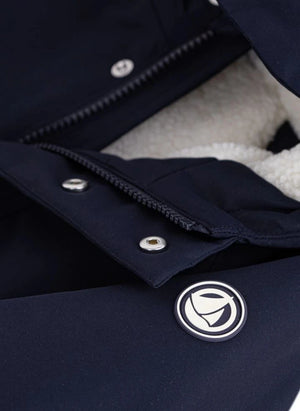 Petit Bateau - Fermuarlı Parka, Sherpa astarlı | Gece mavisi