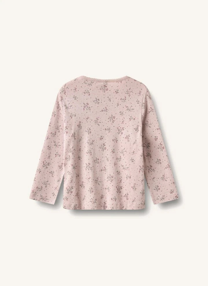 Wheat - Mila Fleuri Organik Pamuklu Pijama | Pudra pembesi