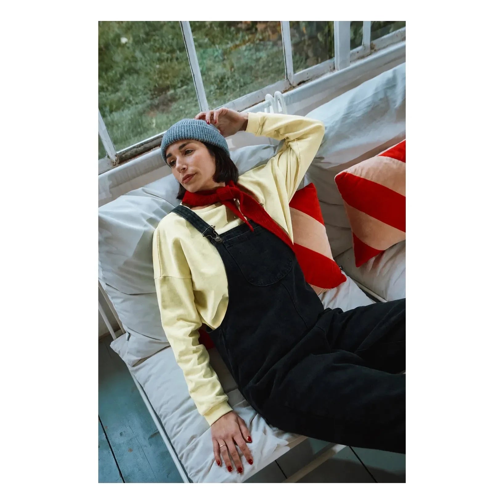 Poudre Organic - Acentra Kadife sweatshirt | Soluk sarı