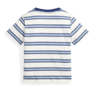 Ralph Lauren - Çizgili Logo Tişört | Mavi