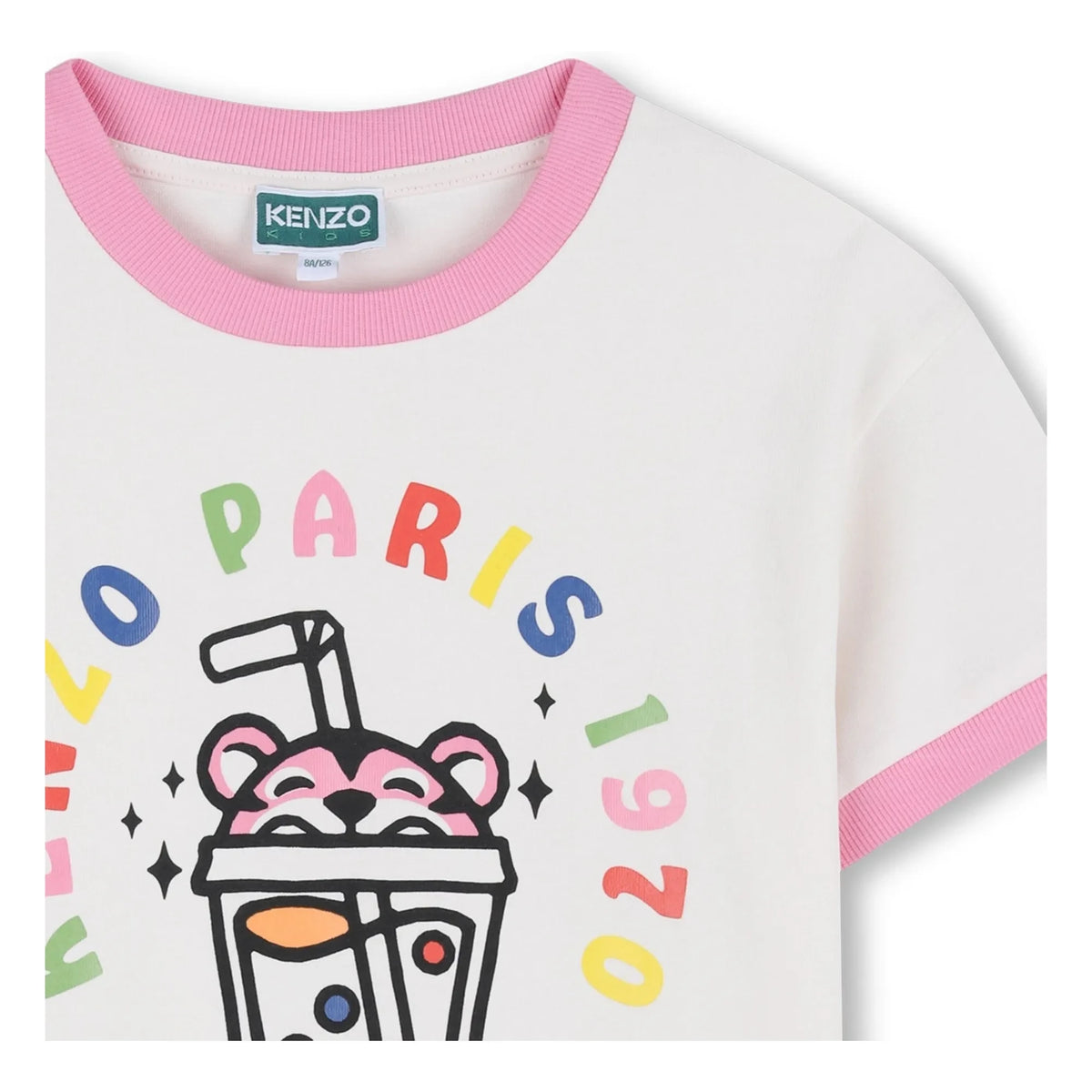 Kenzo - Happy Sweet Bubble Tiger Tişört | Beyaz