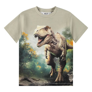 Molo - Riley Dinozor Organik Pamuklu Tişört | Bej