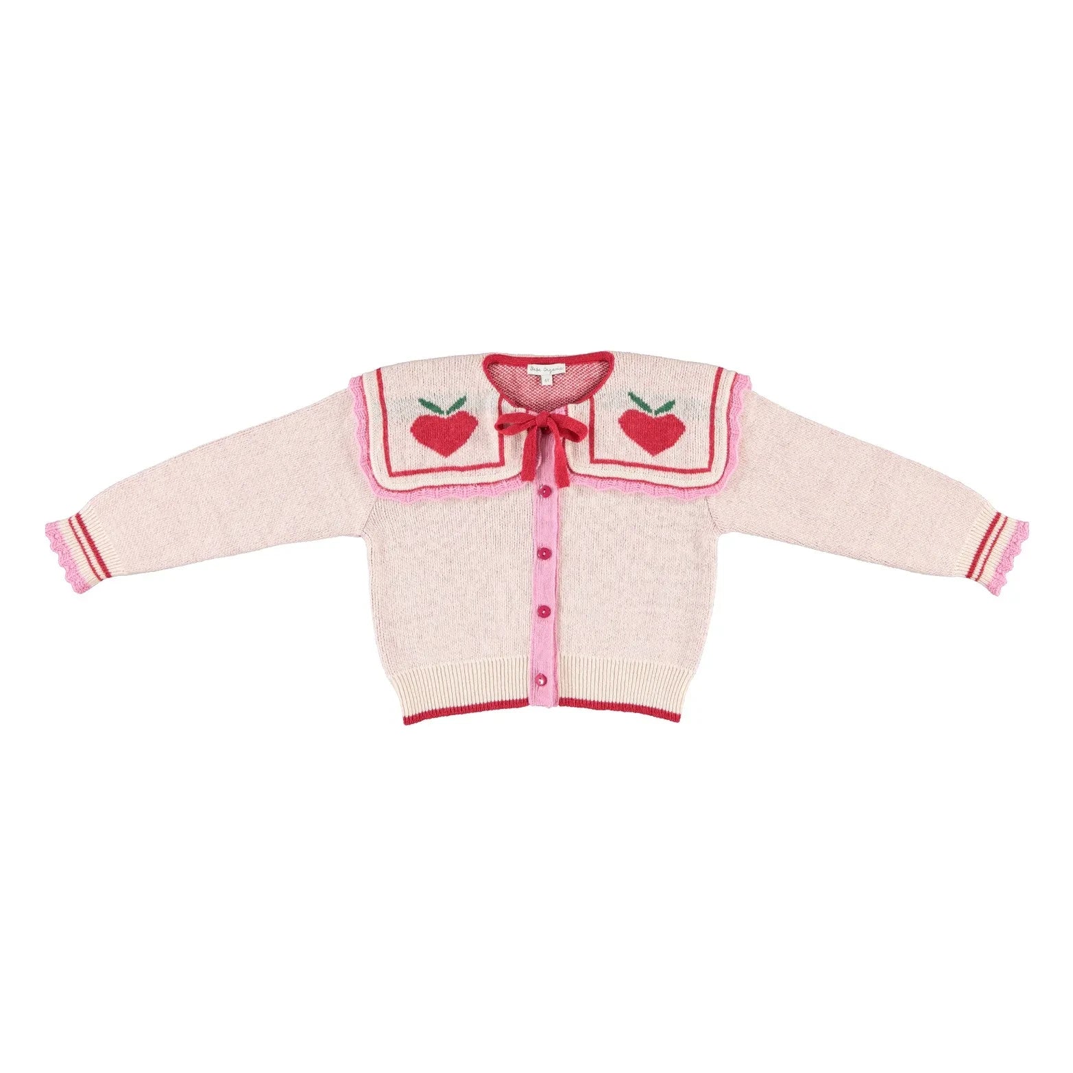 Bebe Organic - Yün Elma Hırka | Soluk Pembe