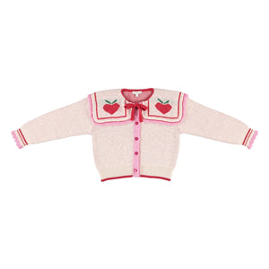 Bebe Organic - Yün Elma Hırka | Soluk Pembe