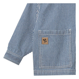 Wheat - Cole Denim Çizgili Organik Pamuk Ceket | Mavi