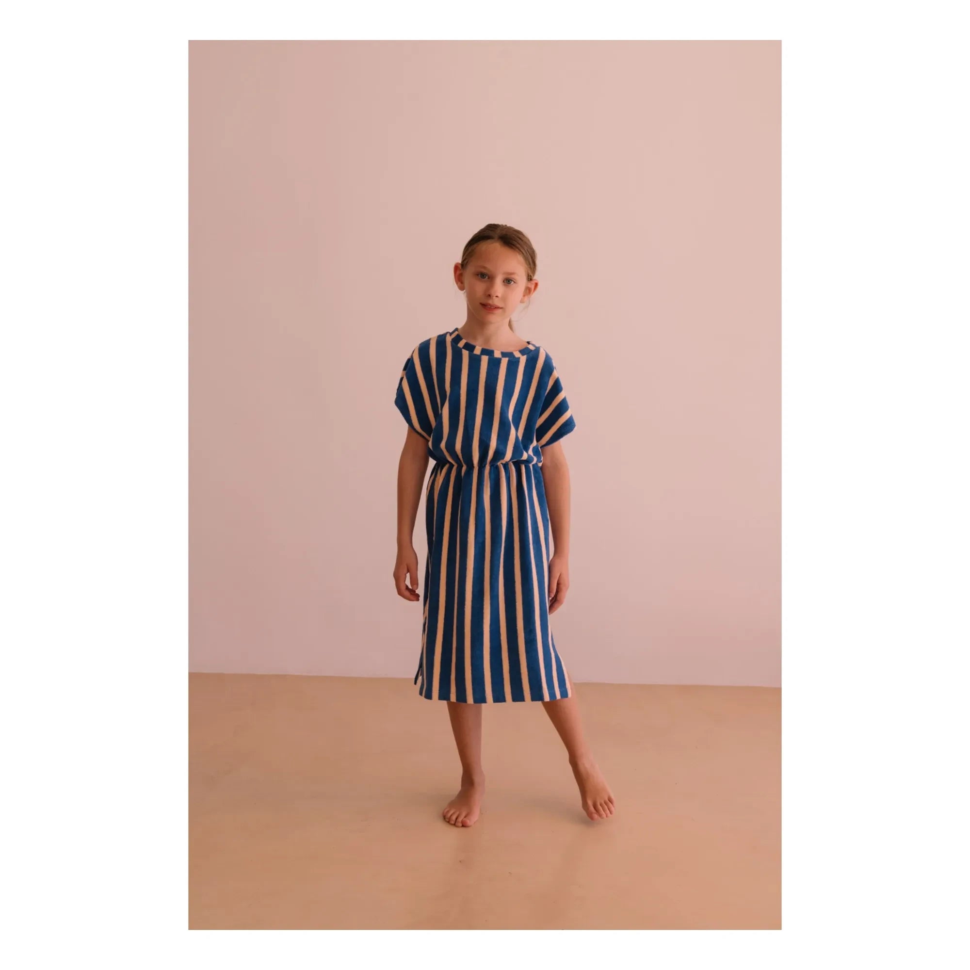 We Are Kids - April Çizgili Organik Pamuklu Havlu Elbise | Mavi