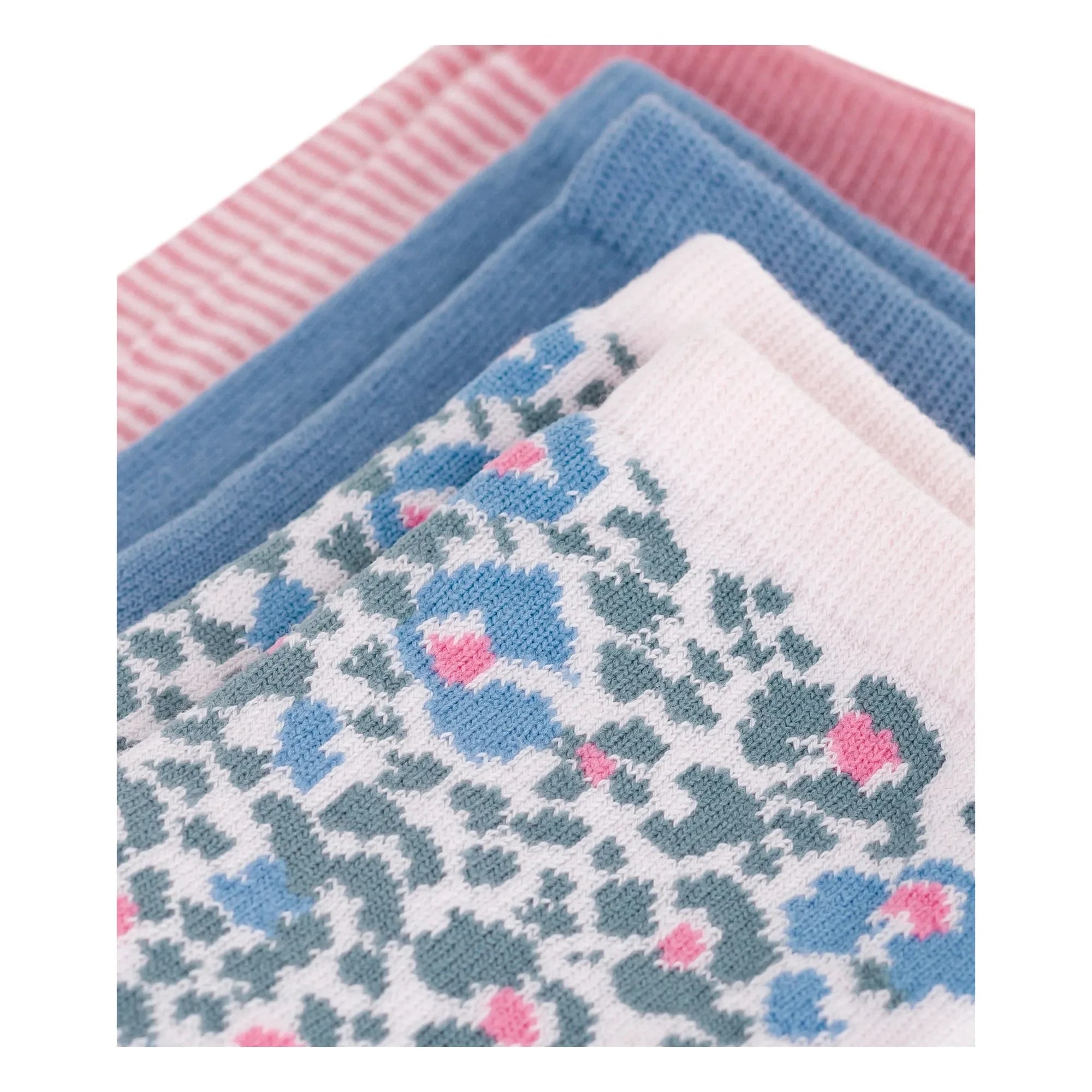 Petit Bateau - 3 Çift Çiçek Desenli Çorap Seti | Pembe