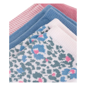 Petit Bateau - 3 Çift Çiçek Desenli Çorap Seti | Pembe