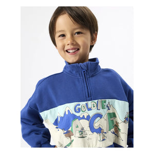 Goldie + Ace - Dağ Fermuarlı Sweatshirt | Mavi