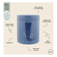 Trixie - İzotermal öğle yemeği kutusu 350 ml Mrs Elephant | Mavi