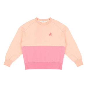 Jenest - Renk Bloklu organik pamuklu sweatshirt | Pembe