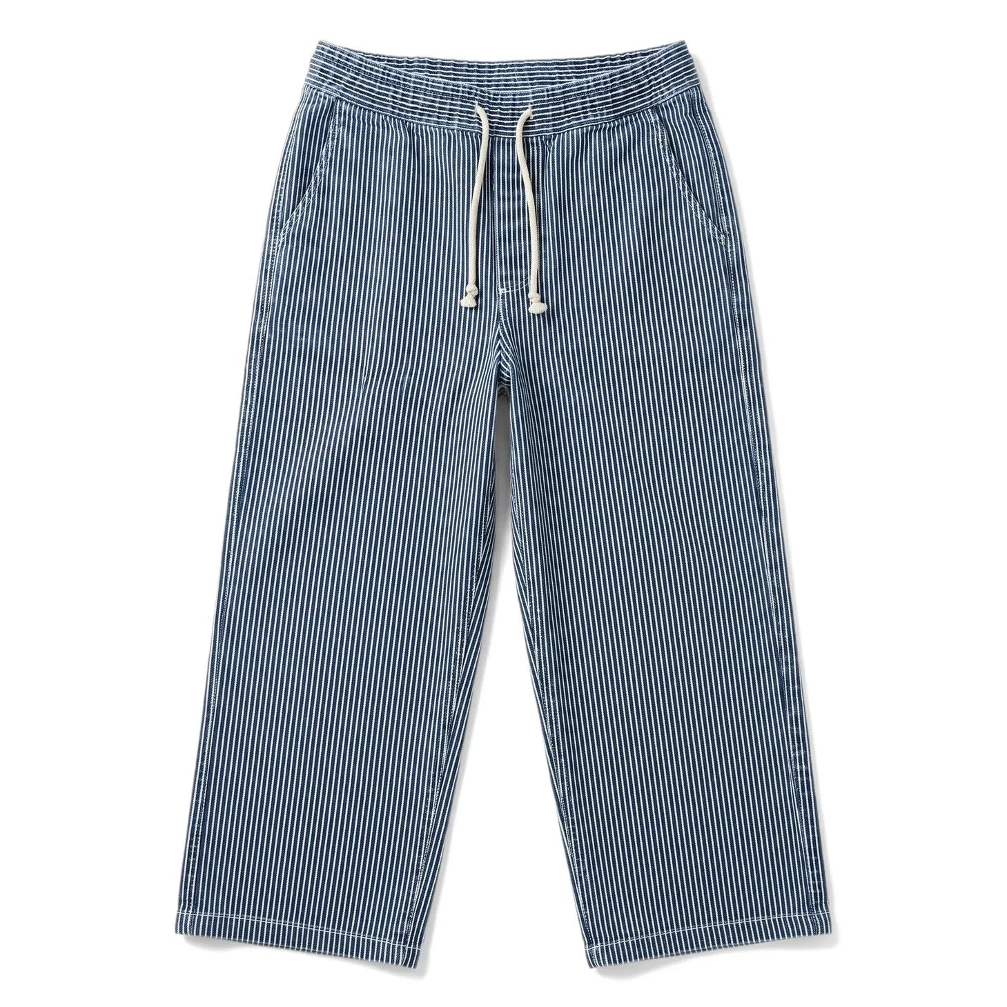 Hundred Pieces - Çizgili Biggy Pantolon | Mavi