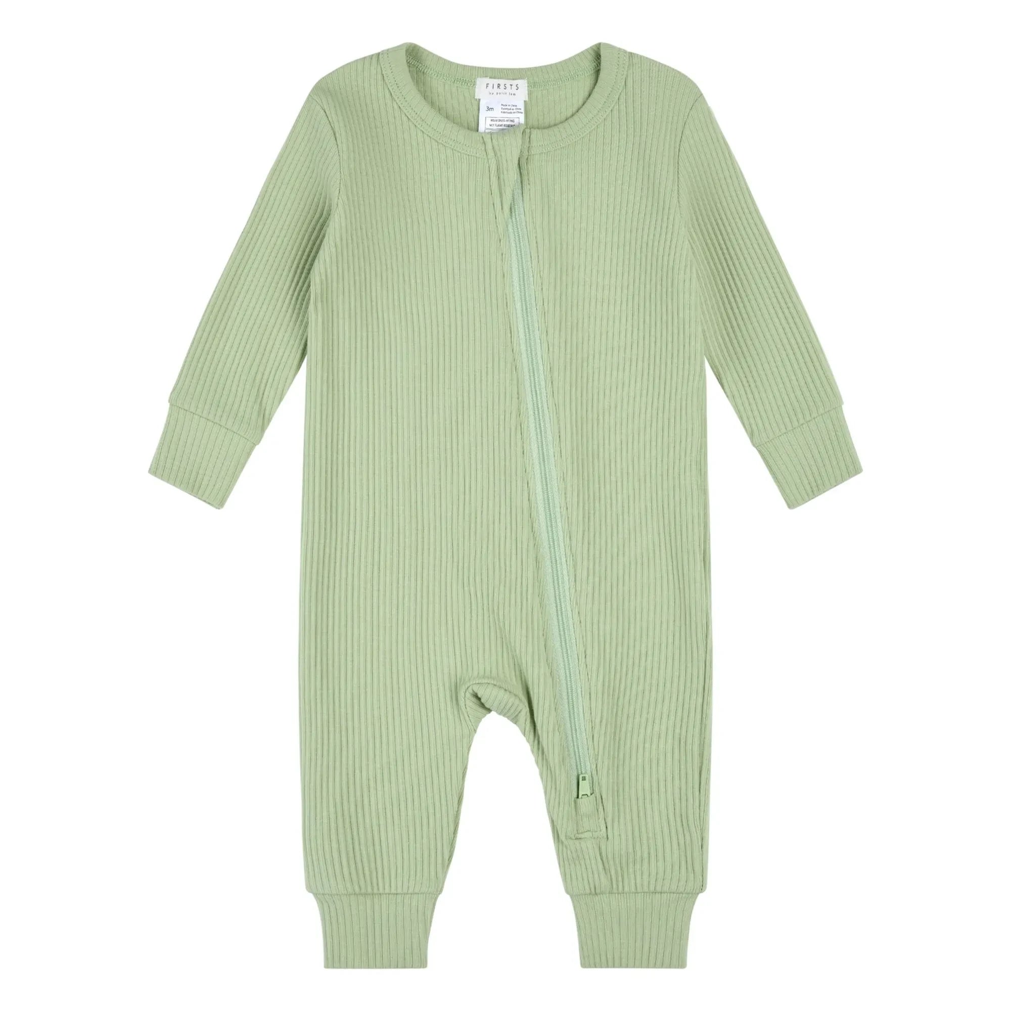 Petit Lem - Organik pamuk ve Modal nervürlü ayaksız pijama | Yeşil