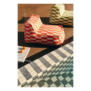 Nobodinoz - Matteo Tiles dış mekân uzun puf | Turuncu