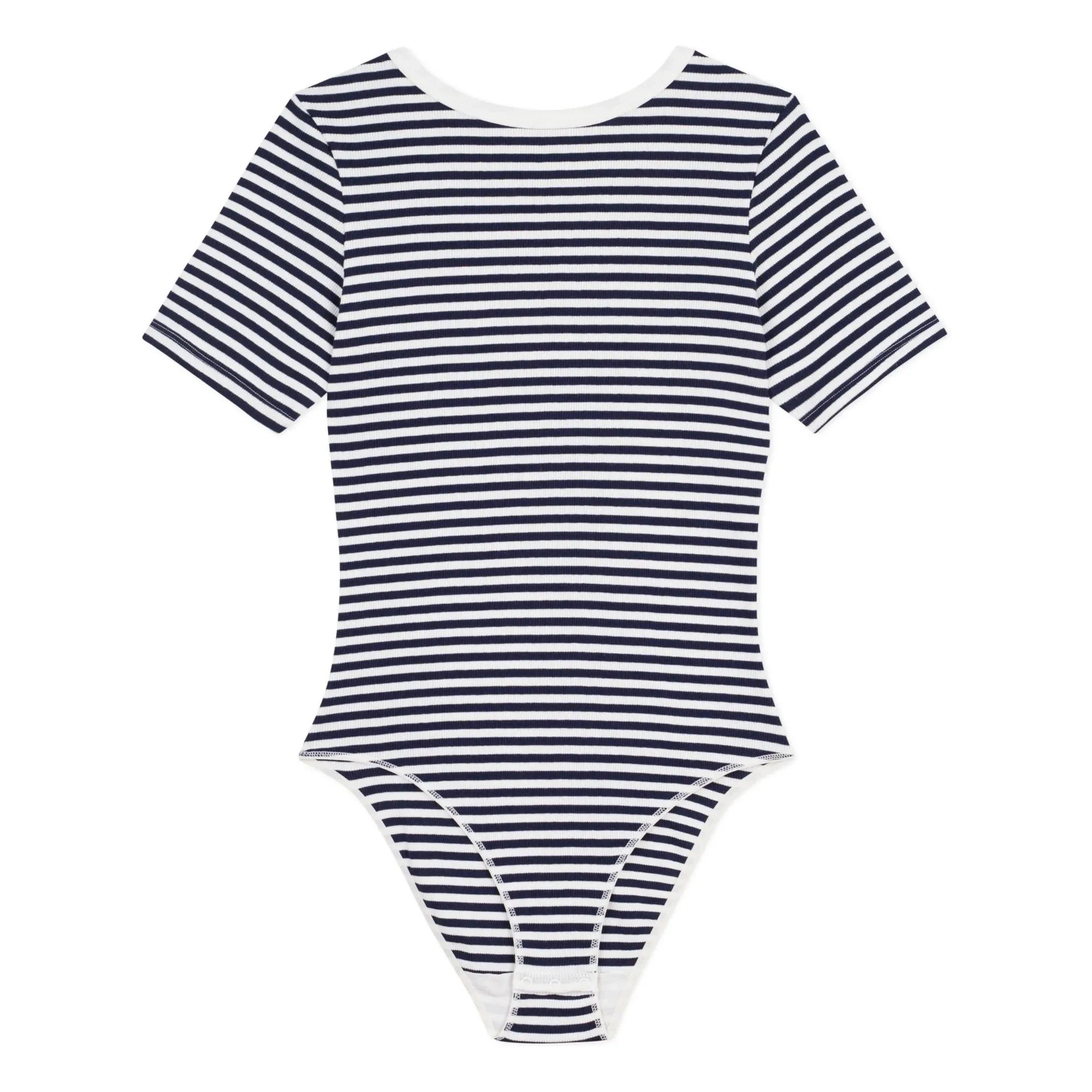 Petit Bateau - Çizgili Fitilli Organik Pamuk Badi | Lacivert